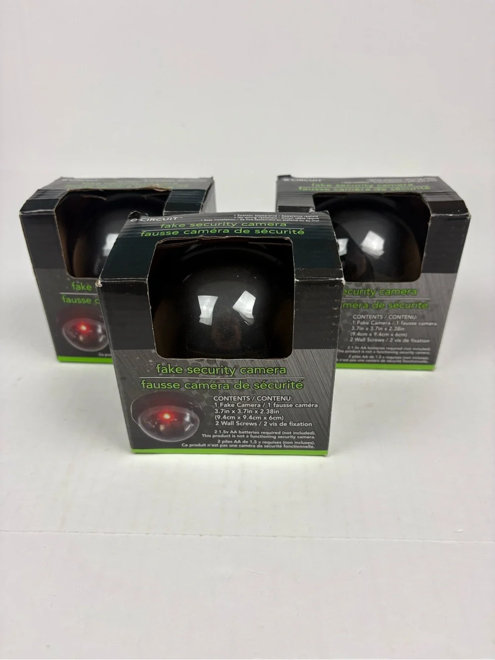 Fake Dummy Security Cameras Lot Of 3 E-Circuit Dome Shape Lighted Home Office